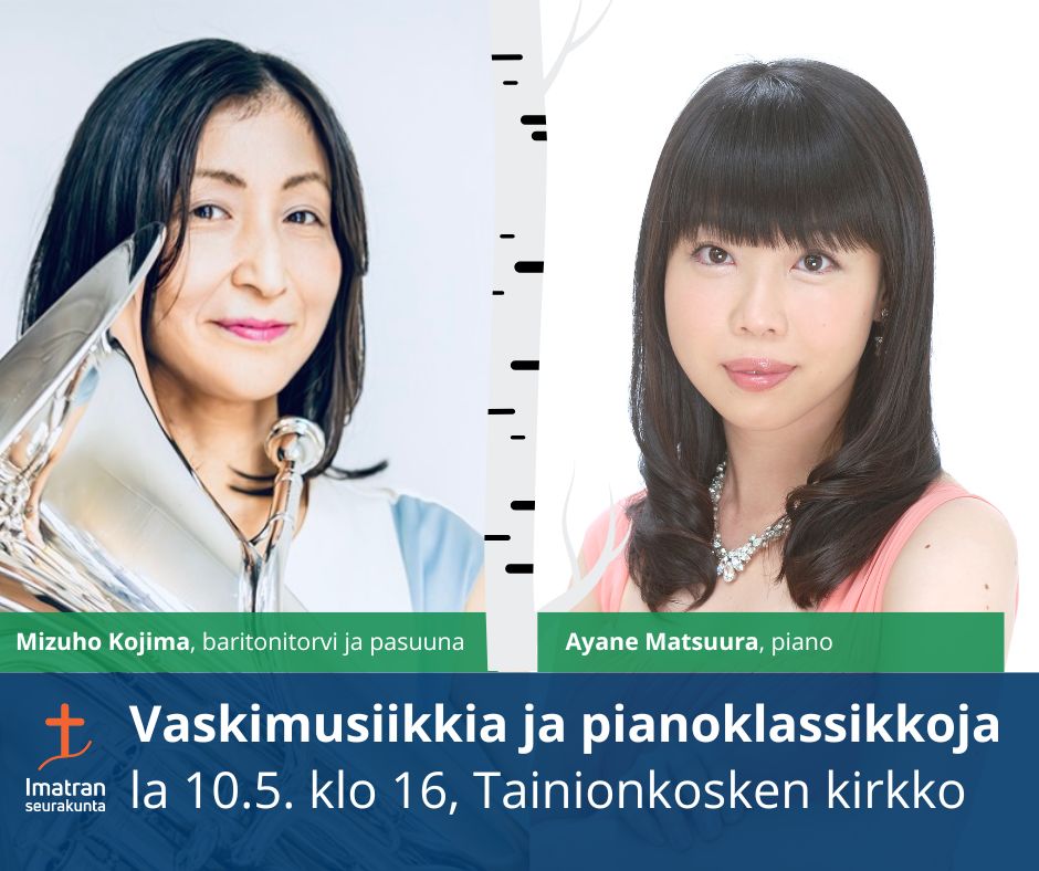 Vaskimusiikkia ja pianoklassikkoja: Mizuho Kojima & Ayane Matsuura Kuvassa konsertin solistit
