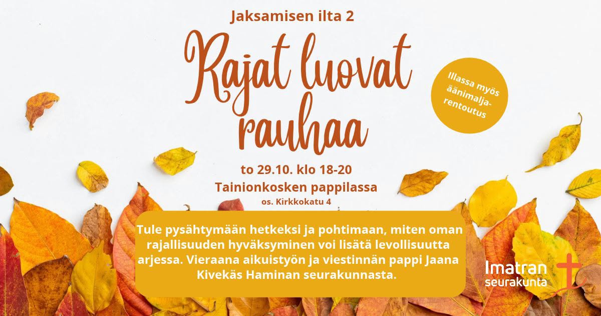 Samaa infotekstiä. Syksyinen ilme.