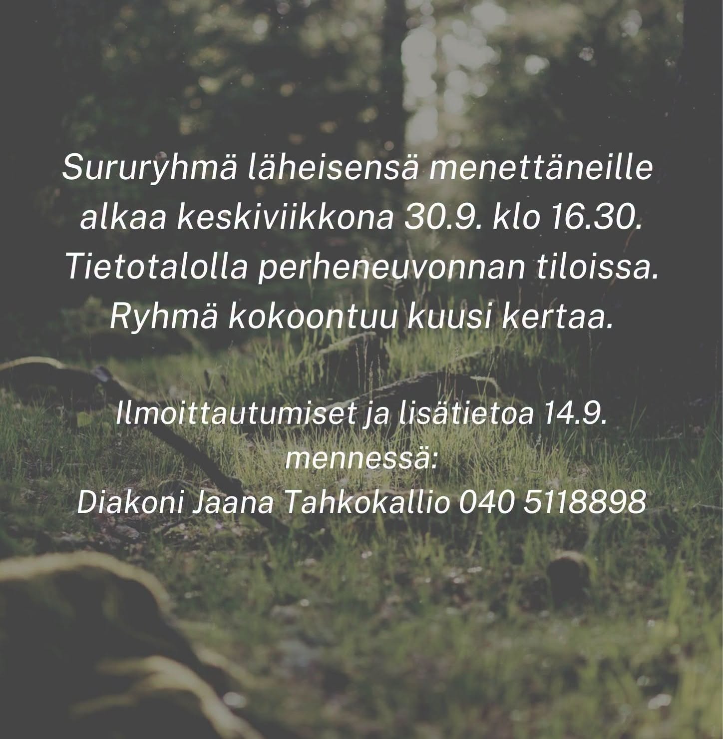 Kuva vihreästä maisemasta. Samaa infotekstiä.