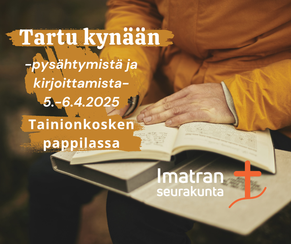 Tartu kynään - pysähtymistä ja kirjoittamista Henkilö kirjoittaa kynällä vihkoon.
